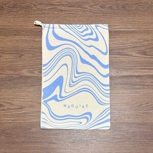 Maguire Blue & Cream Swirl Print Shoe Dust Bag – Drawstring Storage Pouch